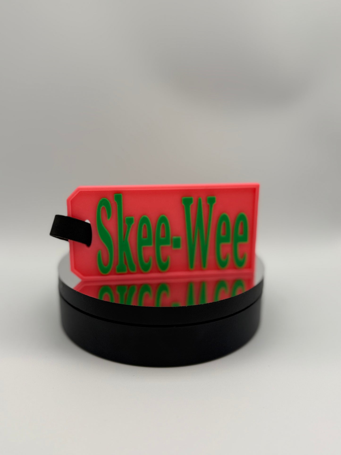 3D Printed AKA Luggage Tag with Leather Strap, Travel Bag Identifier