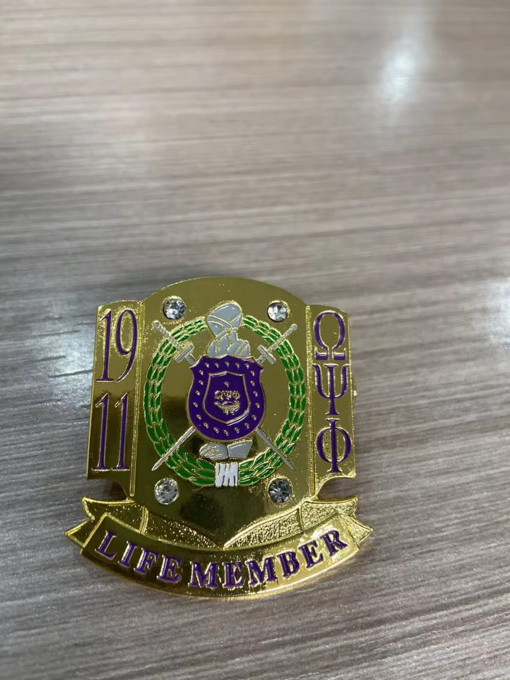 Omega Psi Phi Life Member Lapel Pin