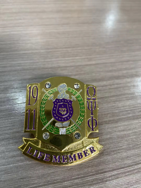Omega Psi Phi Life Member Lapel Pin
