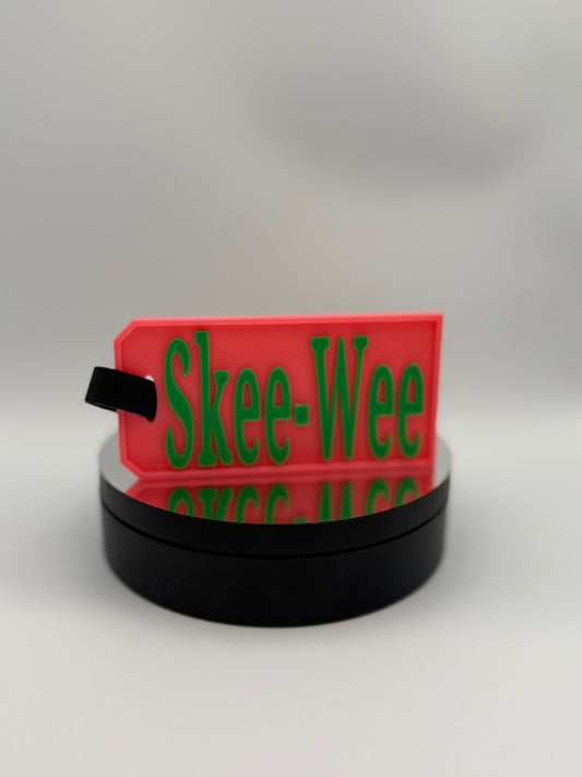 3D Printed AKA Luggage Tag with Leather Strap, Travel Bag Identifier